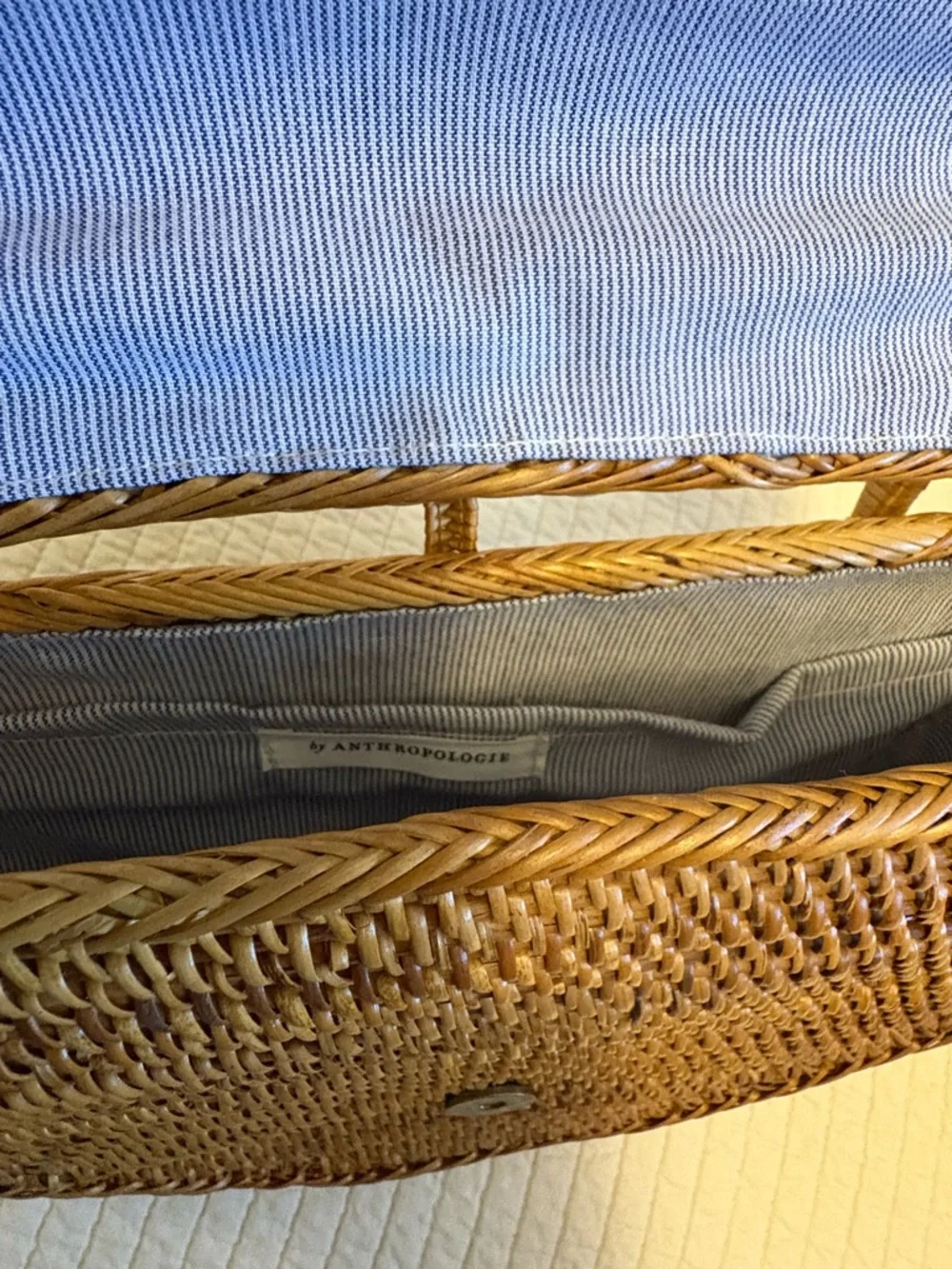 Anthropologie Woven Half-Moon Shoulder Bag - Tan - Picture 3 of 4